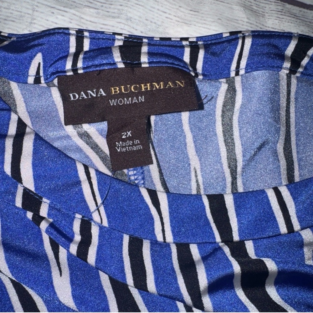 Dana Buchman Blue Tie Midi Dress 2X - Picture 2 of 2